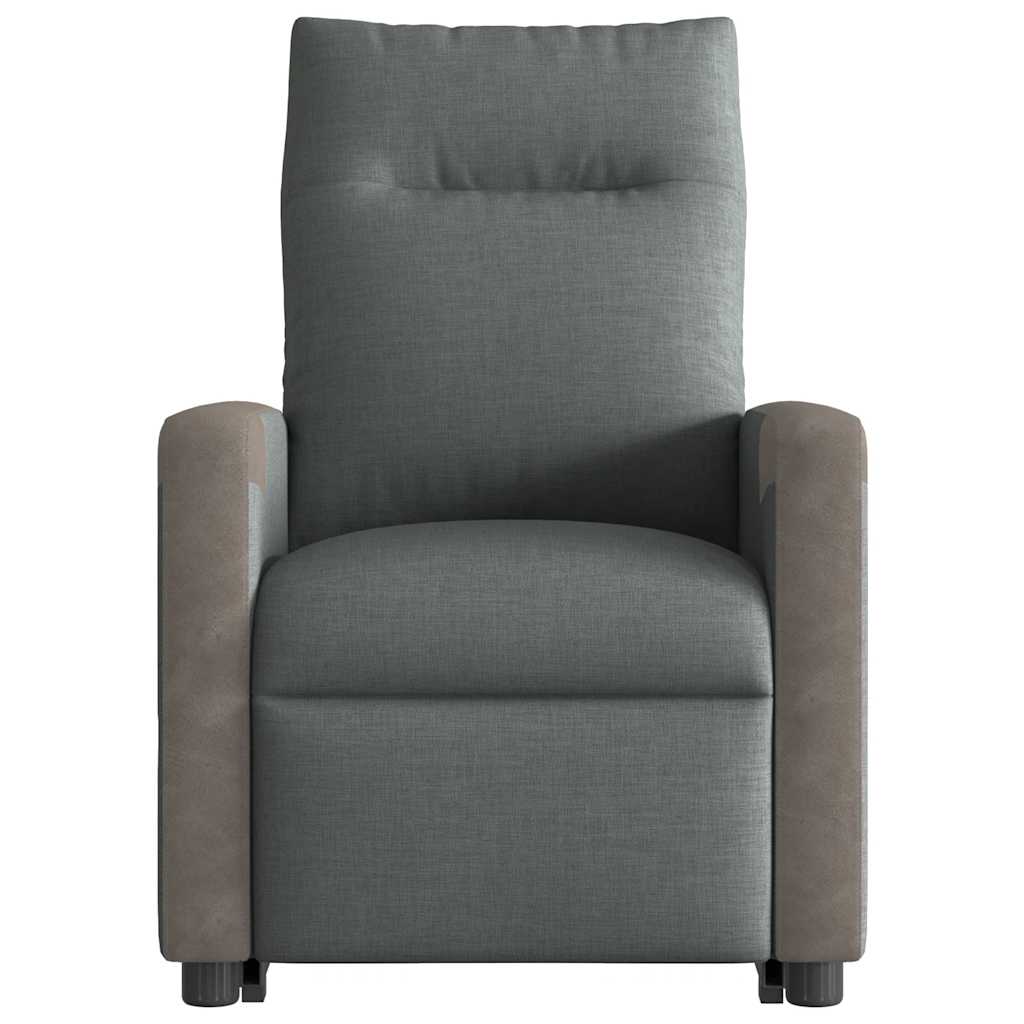 Recliner Chair with Lift Function Dark Gray Fabric