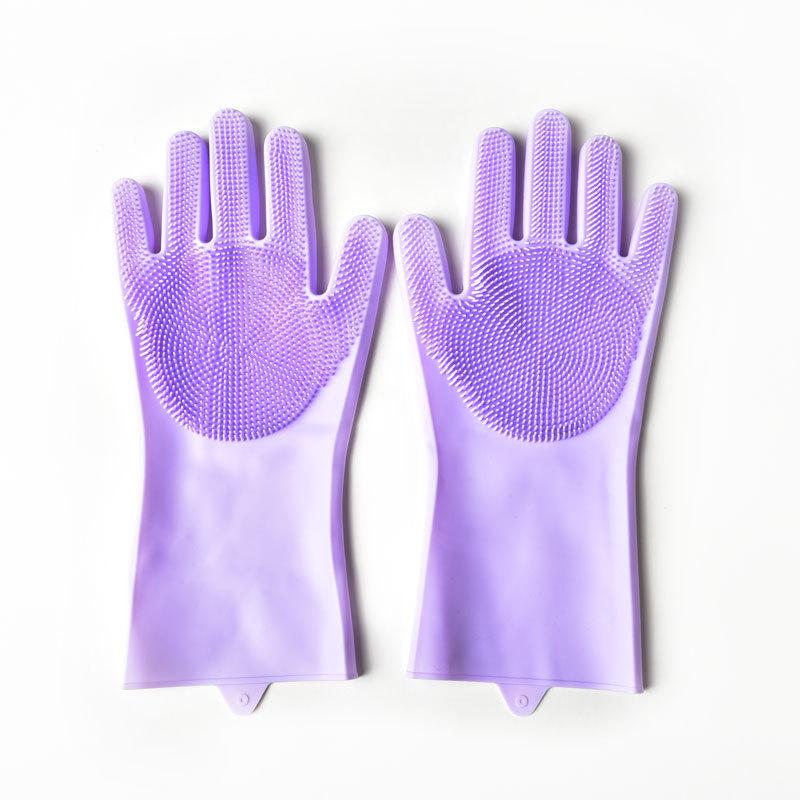 Pet Grooming Gloves for Dogs and Cats Silicone Bathing Shampoo Scrubber Dishwashing Cleaning Glove Multi-functional Gloves