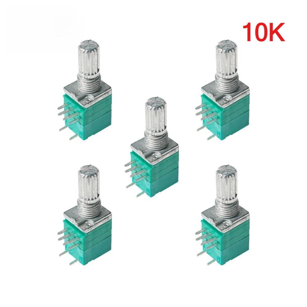 5PCS RK097N 8Pin RK097 5K 10K 20K 50K 100K B5K with A Switch Audio Shaft 15mm Amplifier Sealing Rotary Potentiometer Kit