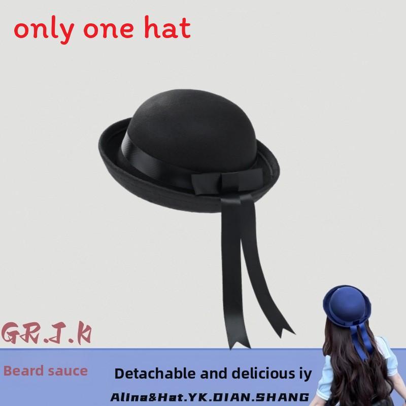 Korean Style Woolen Flat Top Hat With Ribbon For Women Autumn