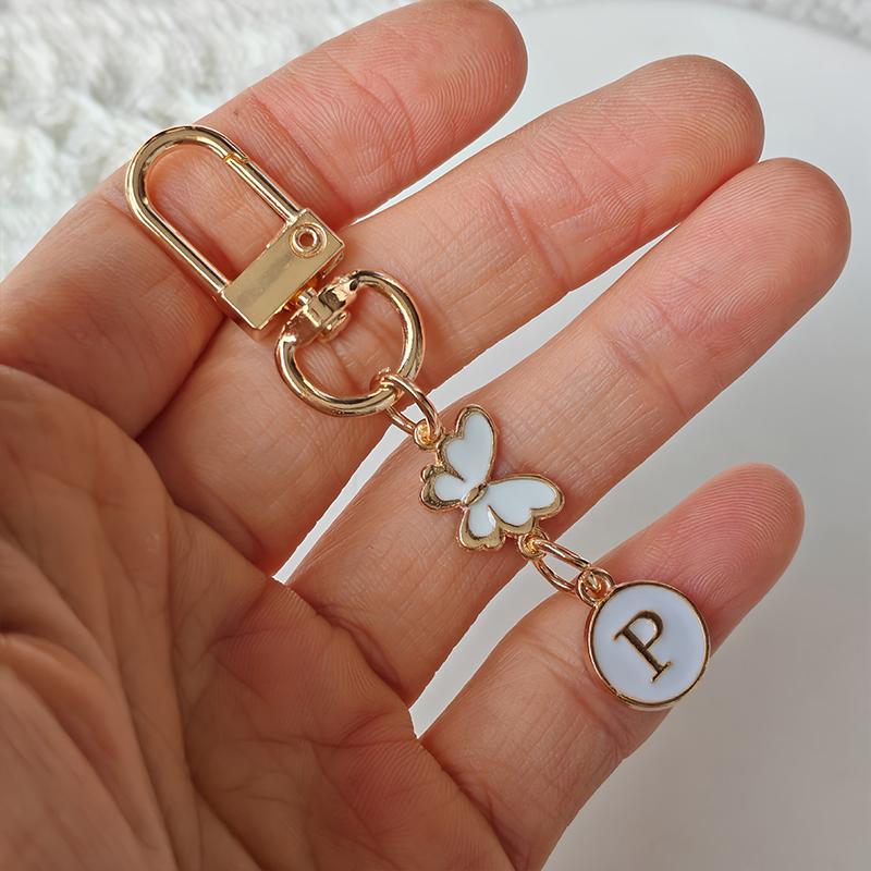 1 Stück Schlüssel-Logo Leichter Schlüsselanhänger Autoschlüssel Begleiter Taschenanhänger Langlebigkeit Metallschlüsselanhänger Monogramm-Anhänger Schmetterling Monogramm-Schlüsselanhänger
