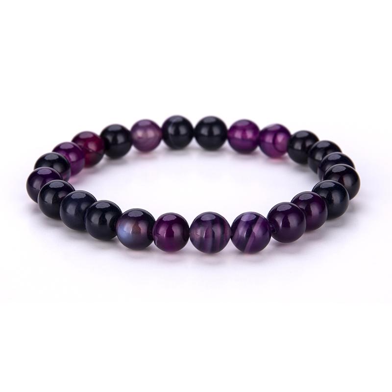 New Simple Style 8mm Gemstone Stretch Beaded Bracelet Men Women Natural Tiger Eyes Lava Onyx Stone Hand Accessories Pulseria