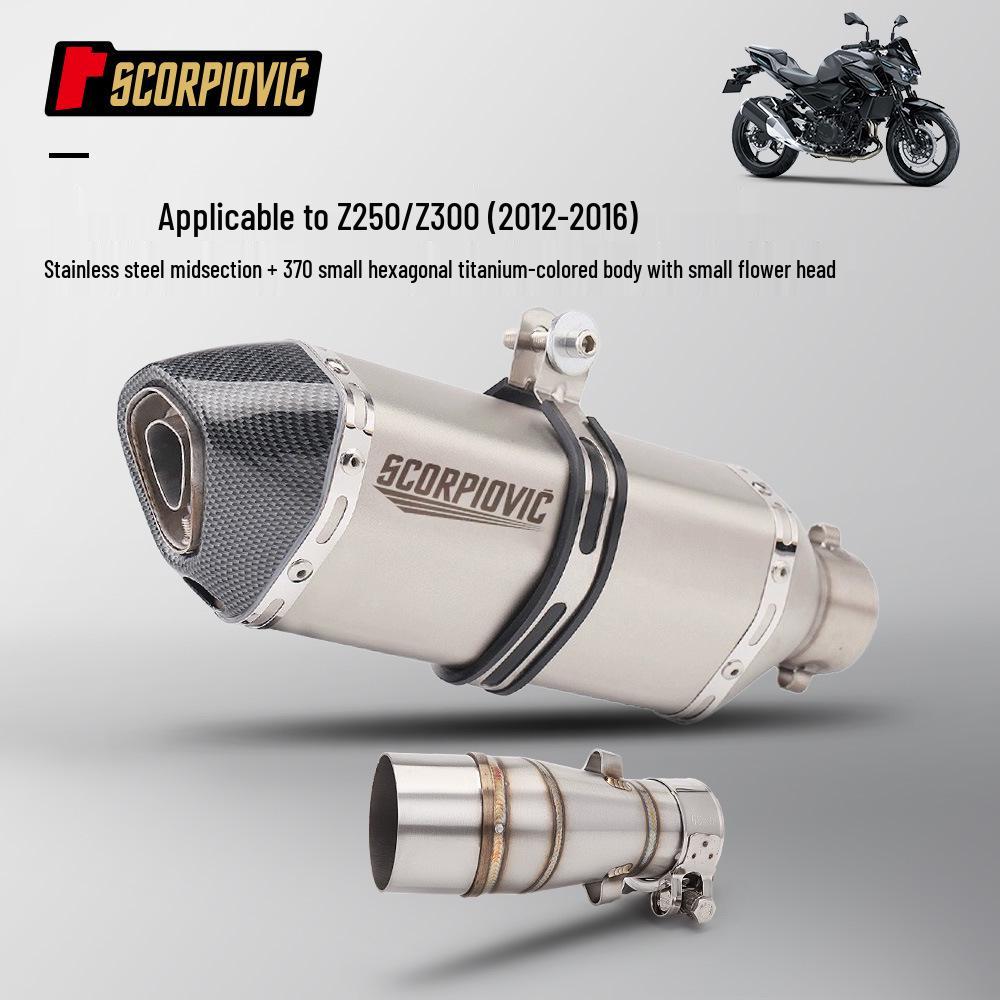 Stainless Steel Mid-Pipe Tailpipe Muffler for Z300/Z250 (2012-2016)