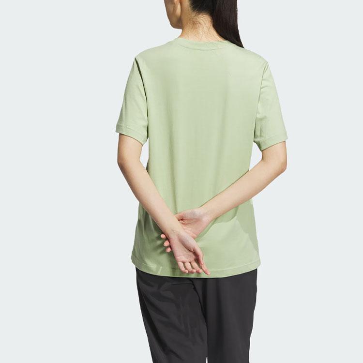 Adidas Sports Casual Solid Color Logo Round Neck Short Sleeve Drop Shoulder T-Shirt Unisex T-Shirt Magic-Yellow-Green JI9066