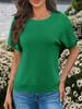 Maglione da Donna Leggero a Manica Corta in Maglia Girocollo Top Pullover Estivo