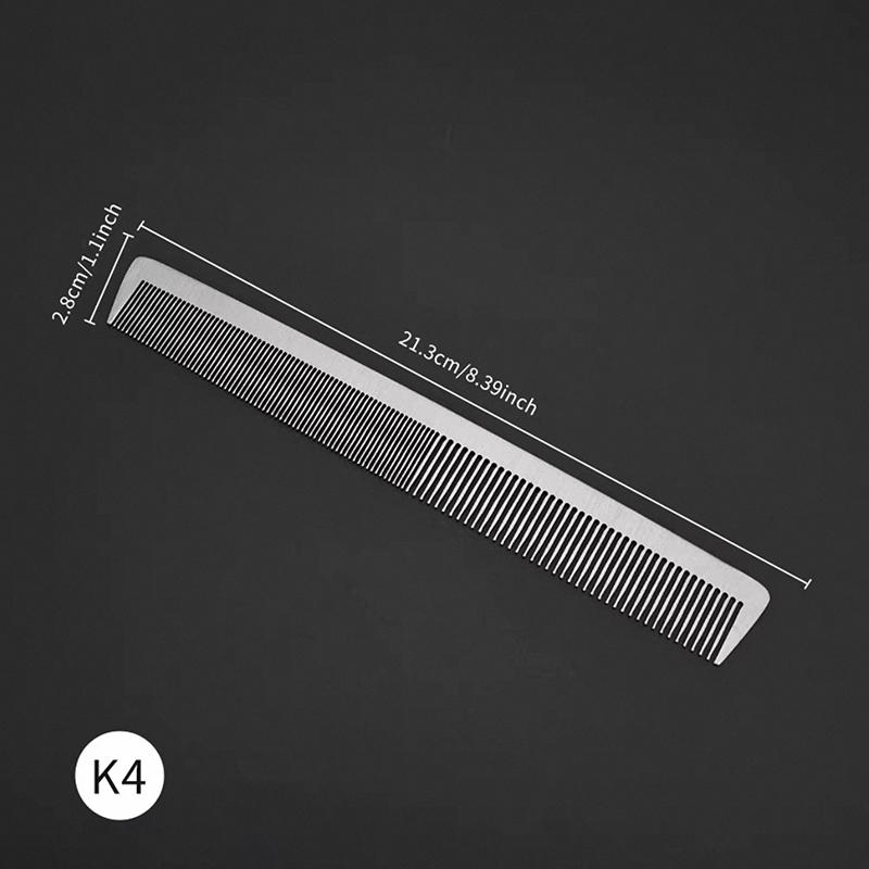 Barber Professional Stainless Steel Silver Hairdressing Comb Anti-Static Men Haircut Clipper Ultra-Thin Comb Salon Styling Tool