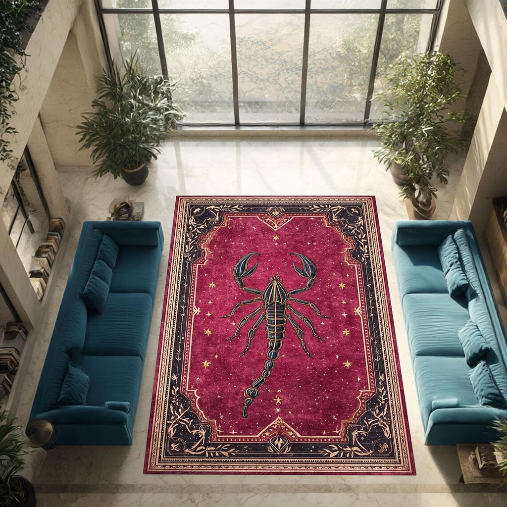 Tappeto Scorpione, Tappeto Gotico, Tappetino Zodiacale, Decorazione Celeste, Tappeto Stile Occulto, Tappeto Stanza Astrologia, Tappeto Segno Zodiacale