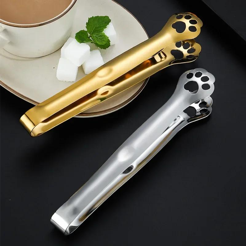 Barbecue Food Tong Non-Slip Cooking Clip Stainless Steel Ice Tongs Salad Cat Claw Shape Steak Clamp Bread Tongs Kitchen Gadgets