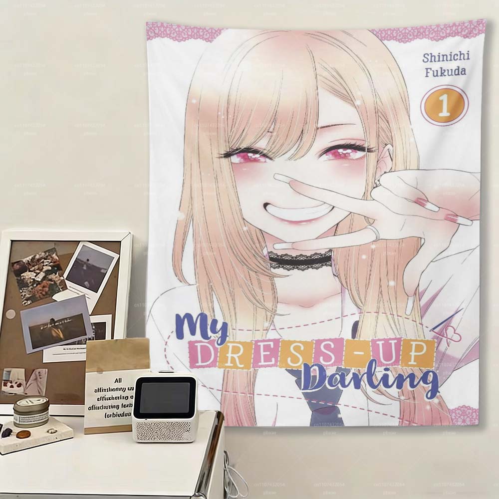 KKitagawa Anime Tapestry Cute Anime Girl Wall Hanging Tapestry Kawaii Anime Room Decor for Bedroom Dorm Perfect Anime Fans
