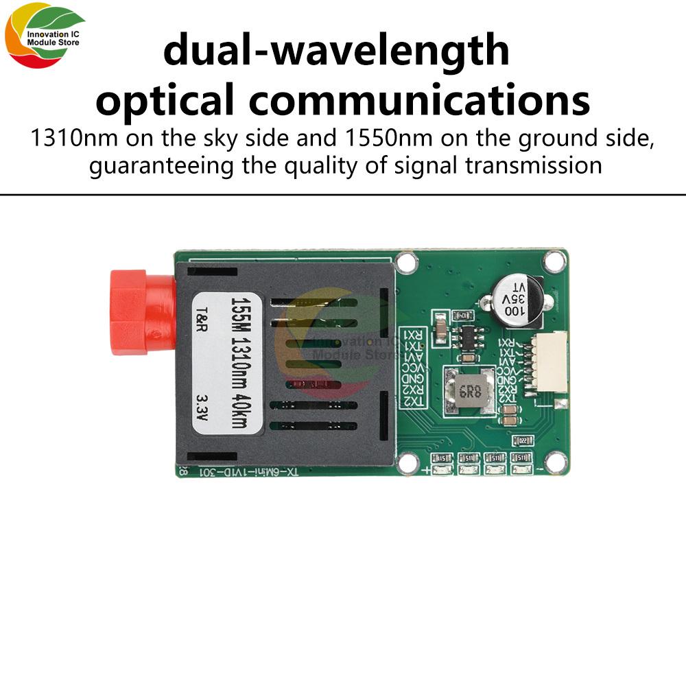 Himmel/Erde TTL Optisches Transceiver-Modul DC 5,5-26V FC RX/TX/AV/VCC/GND Schnittstelle für Drohnen TTL zu Glasfaser-Modul