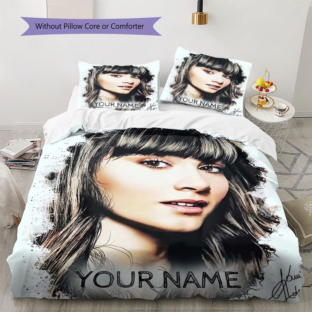 Aitana Custom Name Pattern Bedding,Quilt Set Quilt Cover Pillowcase Home Birthday Gift(1 * duvet cover + 2 * pillowcase, without core)