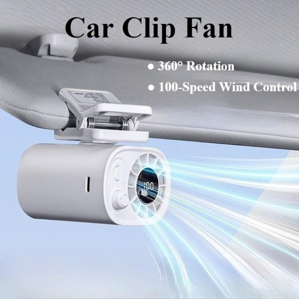360° Rotatable Car Clip-On Fan Rechargeable USB Fan Portable Mini Fan Outdoors