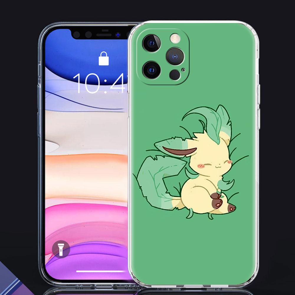 Clear Cover For Apple iPhone 13 11 14 Pro Max 12 Mini Soft Phone Case XR SE 2020 7 8 Plus X XS 6S Shell Pokemon Cute Eevee Lunda