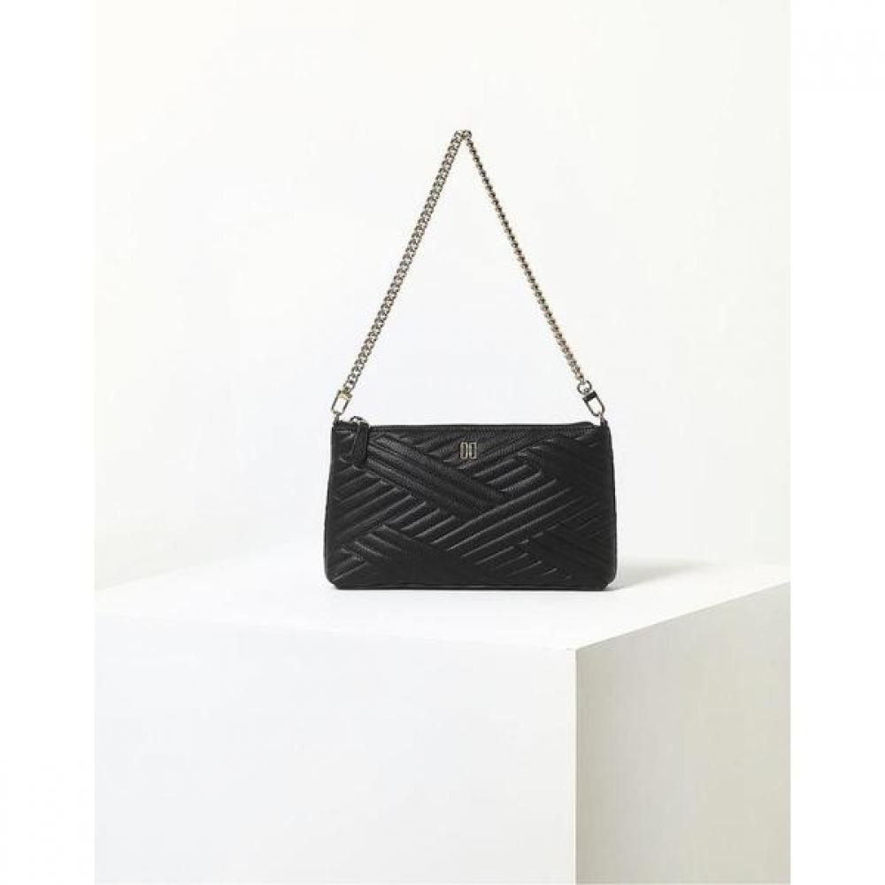 Daks Black Carlisle Embossed Leather Golddd Chain Wallet Bag