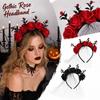 Dark Rose Mesh Headband for Women Halloween Party Costume and Performance
