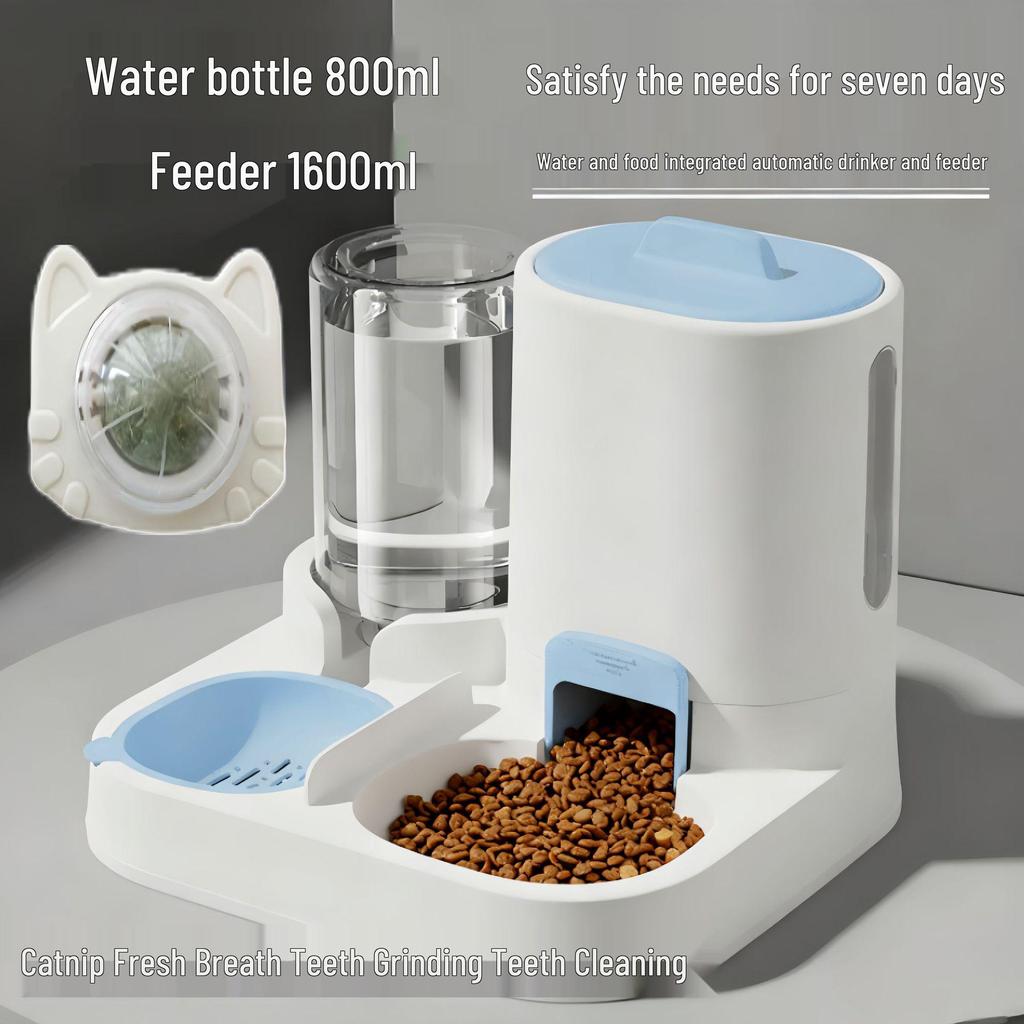 Automatic Cat Feeder & Water Dispenser - Large Capacity, 2-in-1 Pet Feeding Solution