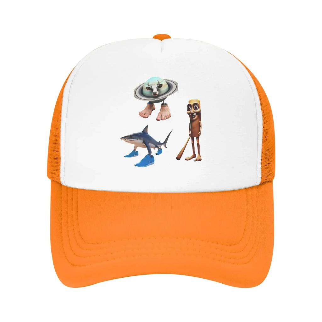 Italienische Brainrot Charakterkombinationen 1 Tung Tung Hai Sommer Netz Baseballkappen Damen Herren Strandfischerhut Trucker Cap