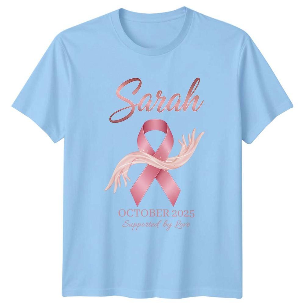 Sarah October 2025 Supported By Love Breast Cancer Awareness Unisexs Unisexs Tee S
