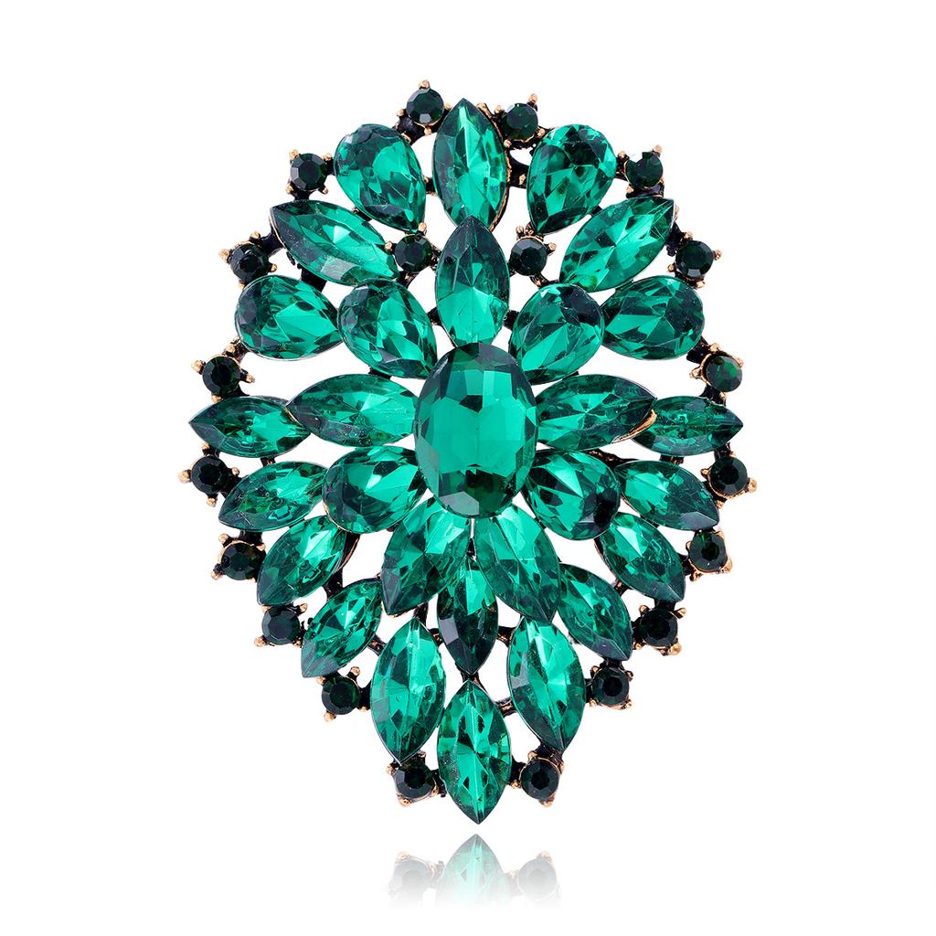 Fashion Rhinestone Crystal Flower Shape Brooches For Women Clothing Coat Jeweley Accessries Gifts