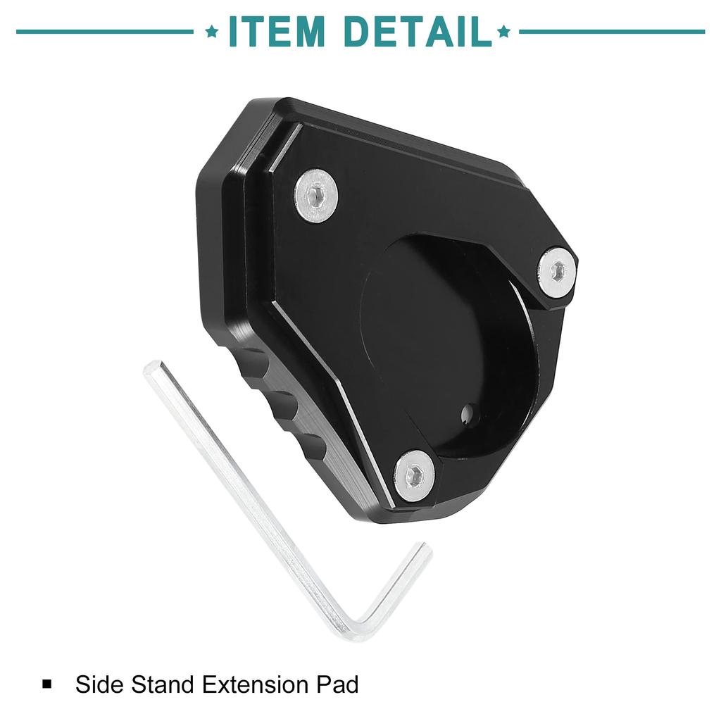 ACROPIX Motorcycle Kickstand Side Stand Extension Pad CNC Aluminum Alloy Compatible with Kawasaki Ninja 400 Z400 Black 1pcs