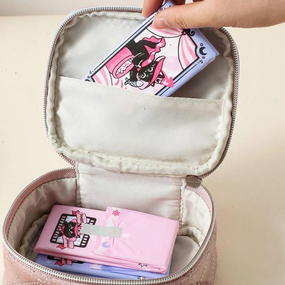 Cute Velvet Makeup Bag Zipper Closure Compact Mini Makeup Bag Lightweight Portable Cute Square Cosmetic Bag Makeup Accessory