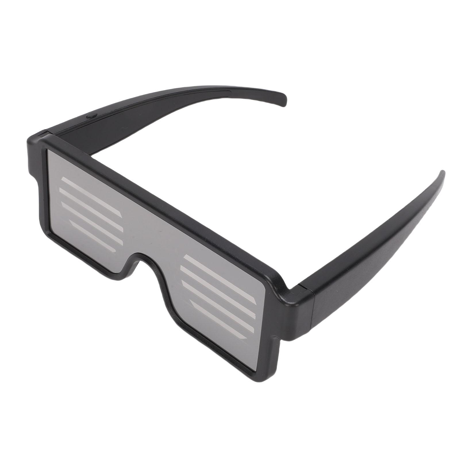 

Светящиеся очки Розоватые LED Динамически светящиеся очки 11 режимов мигания USB Перезаряжаемые Светящиеся очки