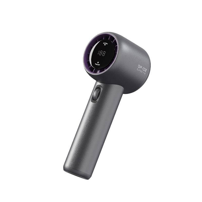 199-Speed Turbo USB Handheld Fan with Digital Display for Outdoor Use