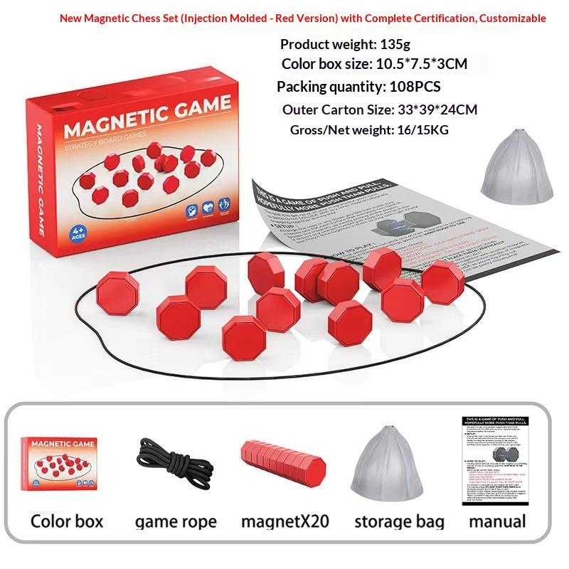 Party Games Magnetic Stones Game Interactive Magnet Board Strategy Game For Family Kids Adults Portable Magnetic Stones Play Set