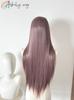 Purple-grayish Purple Miku Lace Front Wig for Women Long Straight Wigs High Temperature Fibers Hair Synthetic Wig High Quality