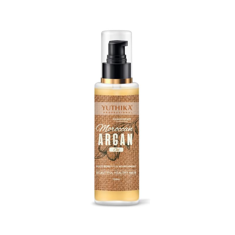 Yutika Professional Moroccan Argan Hair Oil 100 ml For Silky Shiny Nourished Hair Smooth Finish Frizz Control Care