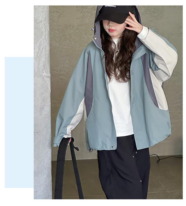 2025 Mädchen Kapuzen-Windjacke - Stilvoller Frühlings-/Herbstmantel für Jugendliche
