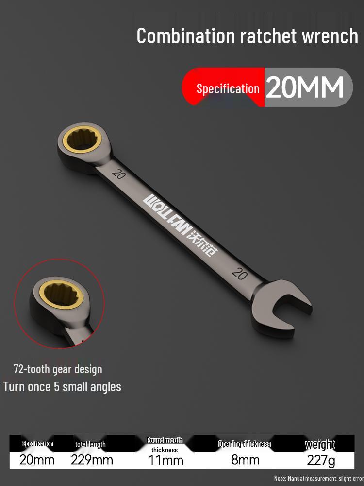 Dual-Ended Ratchet and Flower Wrench Set: Labor-Saving, Quick Two-Way Wrench Tools for Auto Repair (Sizes 8-27).