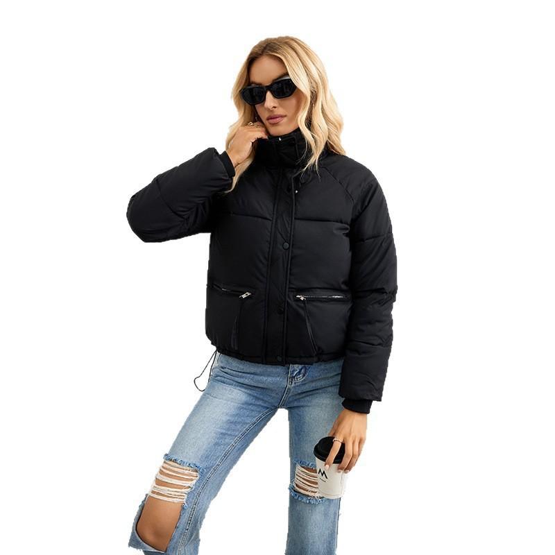 

Women s 2026 Winter Puffer Jacket, Stand Collar Quilted Warm Padded Coat with Zippered Pockets, Stylish and Lightweight Outerwear for Cold Weather XXL чорний