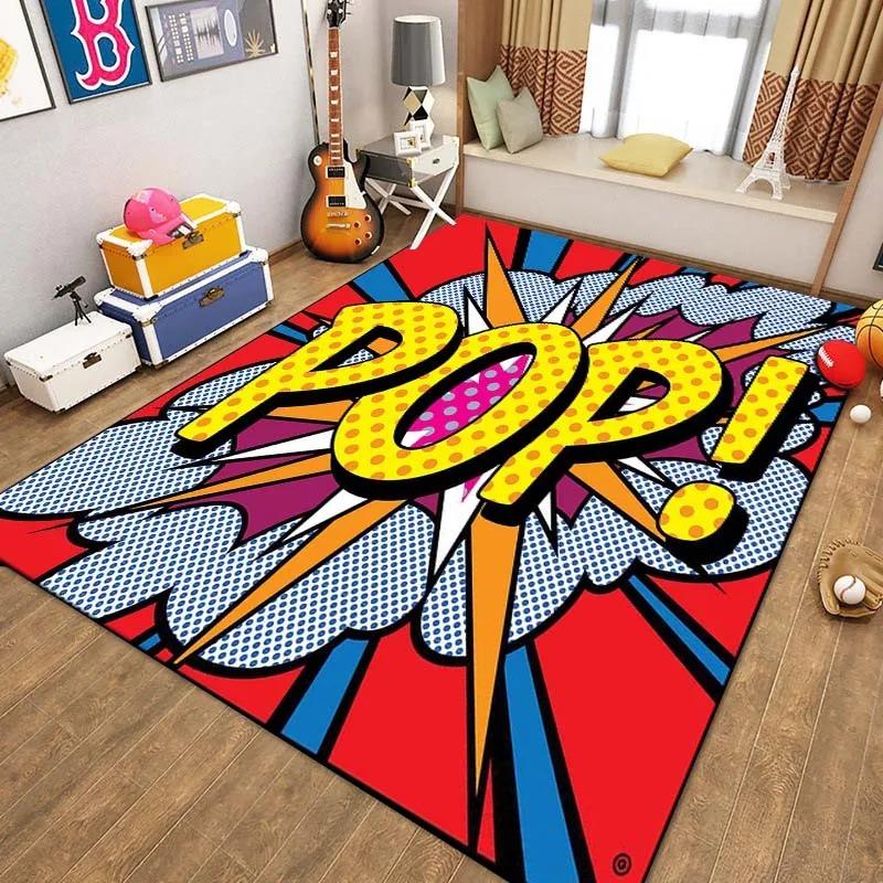 Cartoon Comic Rugs for Bedroom Children Play Mats Carpets Living Room Home Decoration Rugs Carpets for Living Room Home Carpet