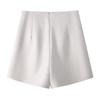 Women's White A-Line Suit Shorts: 2025 Spring Collection, Loose, Wide-Leg, Slimming Casual Four-Point Pants