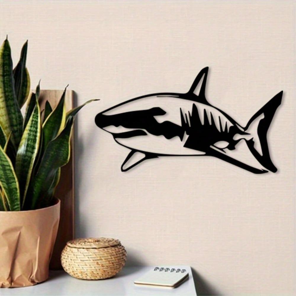 Vintage Hammerhead Shark Metal Wall Art Tropical Ocean Decor for Outdoor Coastal Villa Gift