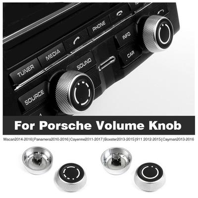 For Cayenne Panamera Macan 911 718 Boxster Cayman Car Audio Volume Radio Knob Cover CD Multi-Media Control Switch Button