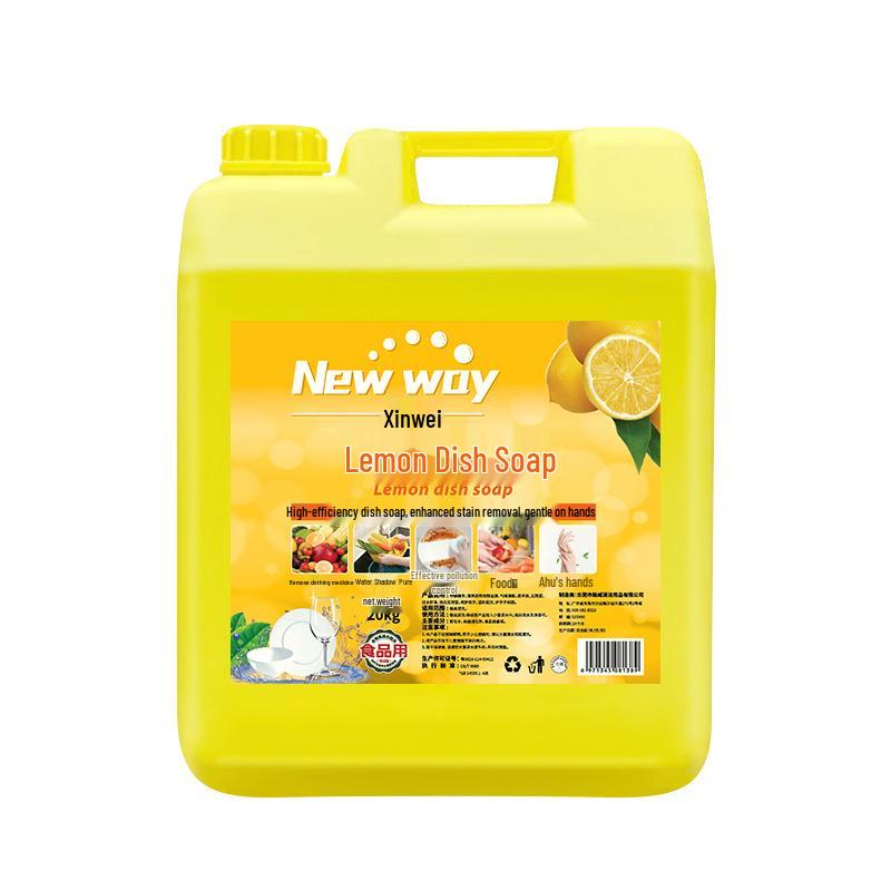 Lemon-Scented Food-Grade Dish Soap, 20kg Bottle for Canteens & Restaurants – Gentle On Hands
