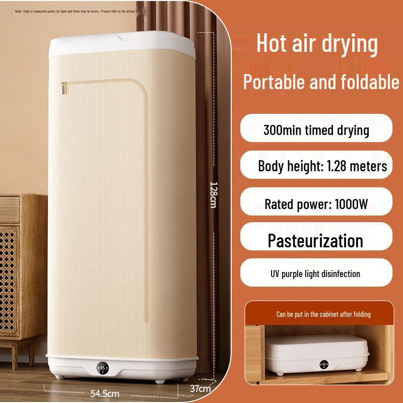 Compact Portable Folding Clothes Dryer for Dorms and Travel Home Use