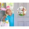 He Is Risen Door Sign Easter Decorations Indoor He Is Risen Easter Decor Hanging Decorations Christian Jesus Wood Door Hanger for Wall Home Outdoor