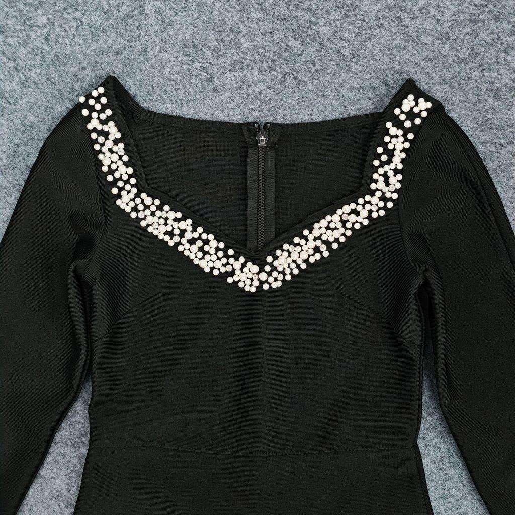 Elegant Beaded Evening Gown - European & American Style for Socialites