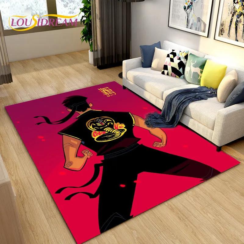 Cobra Kai Amanda TV-Karate-Teppich, groß, Teppich für Wohnzimmer, Schlafzimmer, Sofa, Fußmatte, Dekoration, rutschfeste Bodenmatte für Kinderspiele