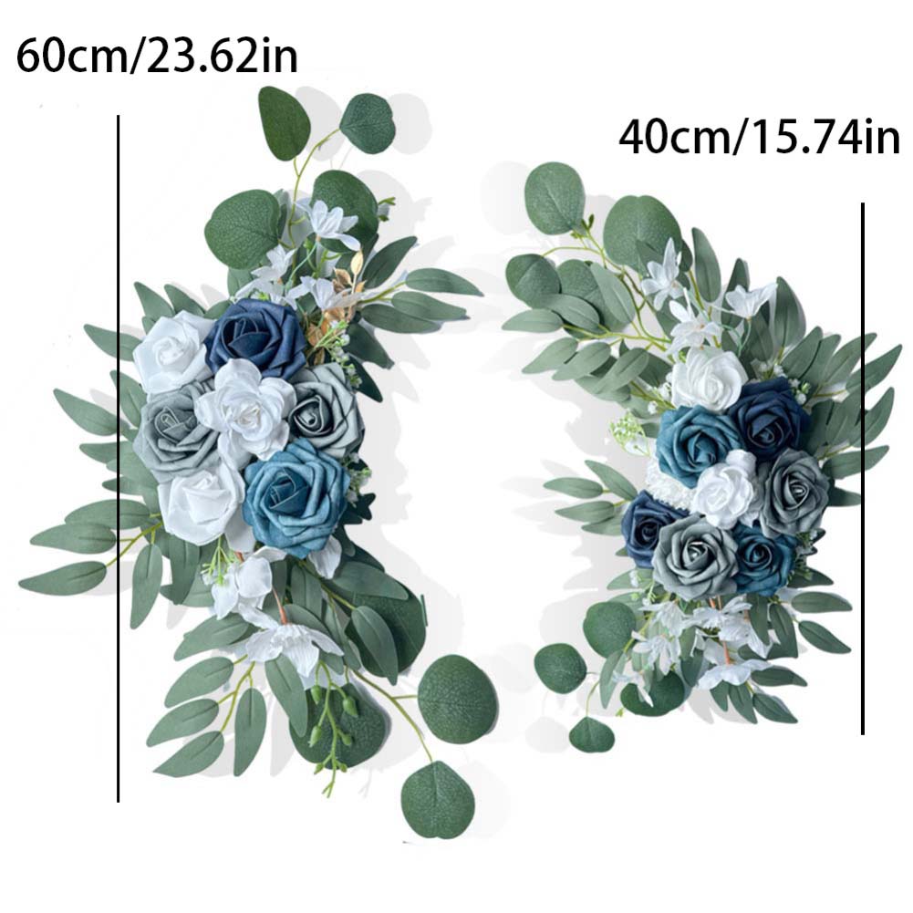 1set Chair Back Flower Simulation Bouquet Flowers Wedding Arch Flowers For Outdoor Home Decoration Plastic Party Stage Floral