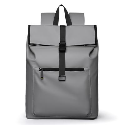 Casual Flip Roll Top Backpack Student Schoolbag Short Trip Commuter Backpack Hiking Outdoor Backpack