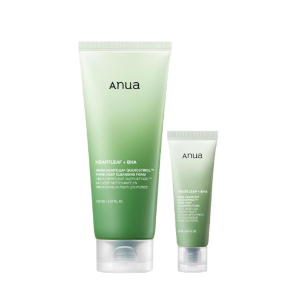 ANUA Heartleaf Pore Deep Cleansing Foam Sebum Control Cleanser 150ml Set (+25ml Mini)