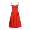 Damen-Neues Europäisches und Amerikanisches Hosenträger-Taille Dünnes Kleid Damen-Urlaubsstil Ein-Wort-Kragen Stahlring-Kleid