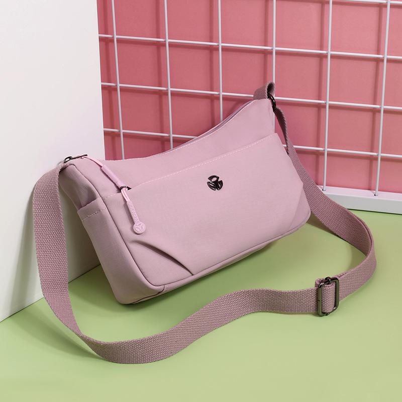 Women's Shoulder Bag Nylon Small Bag Lightweight Crossbody Bag Solid Color Mother Bag
