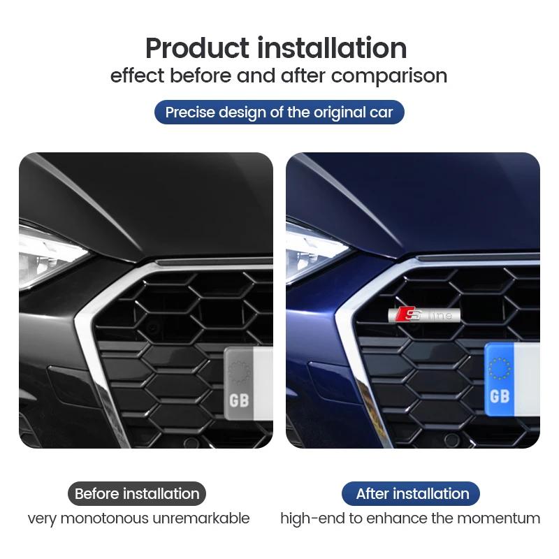 Car Goods Emblem Grill Front Hood Badge Grille For a2 Sline RS A3 A4 B8 8P 8V B6 A5 A6 C7 Q5 B9 B7 C6 A1 Q7 Q3 TT Auto sticker2a