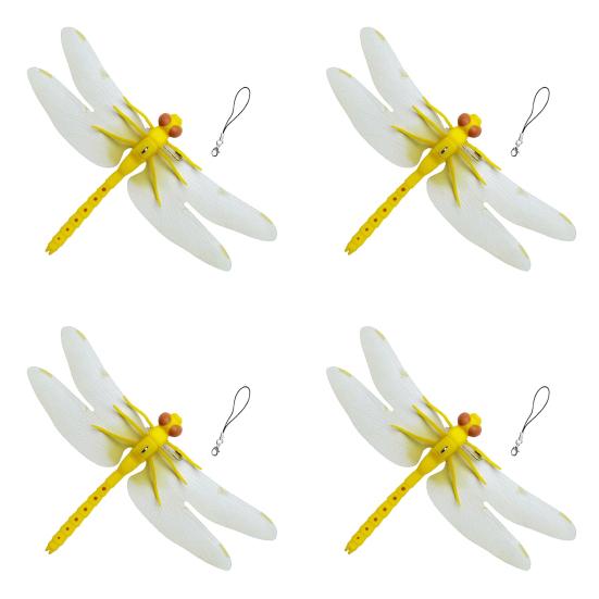 3D Simulation Dragonfly Outdoor Fake Dragonfly with Keychain Artificial Insect Model for Garden Yard Courtyard Patio Flower Beds