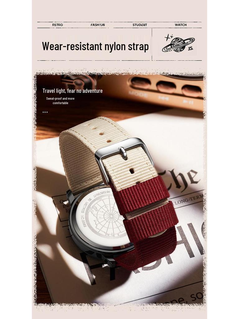 Louis Juren Retro Herren-Quarz-Uhr für Teenager und Studenten